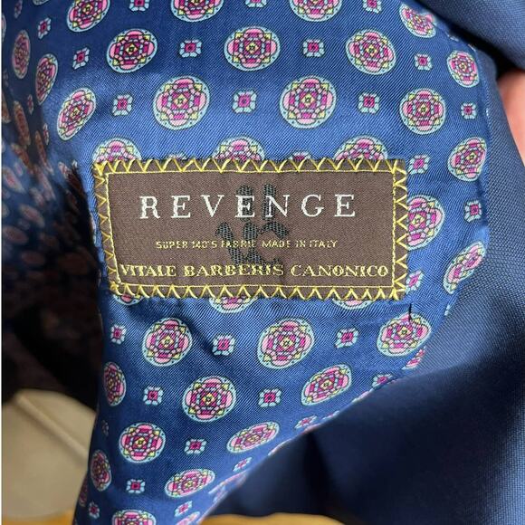 Vitale Barberis Canonico Revenge Merino Super 150's Wool Navy Jacket - Picture 3 of 3